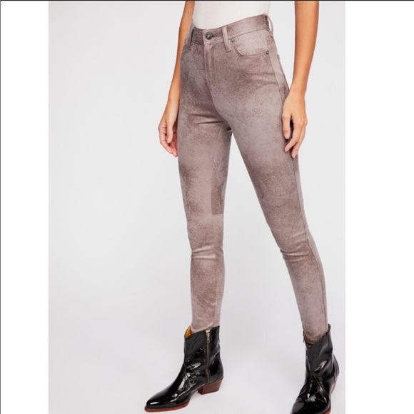 Free People Vegan Suede Skinnies 26 NEW - Picture 3 of 6